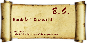 Boskó Oszvald névjegykártya